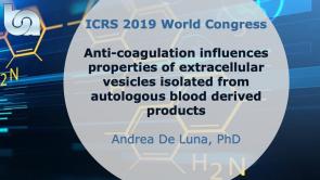 Anti-coagulation influences properties of extracellular vesicles isolated from autologous blood derived products